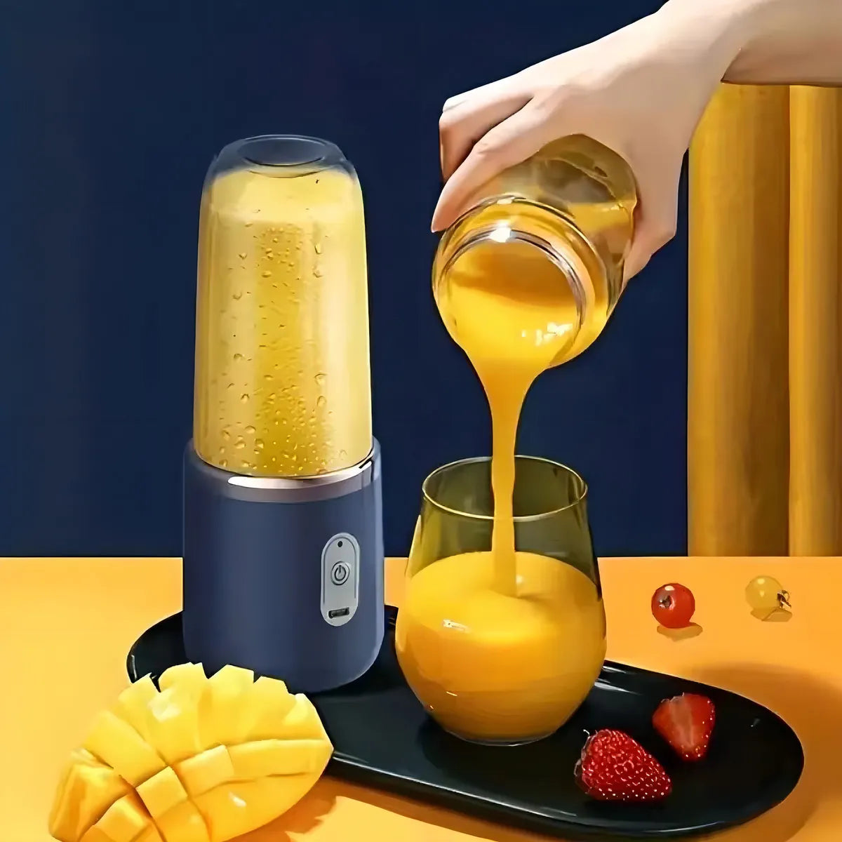 Licuadora Portátil Recargable USB 400ml para Jugos y Batidos | Mini Licuadora Personal para Smoothies y Bebidas Saludables