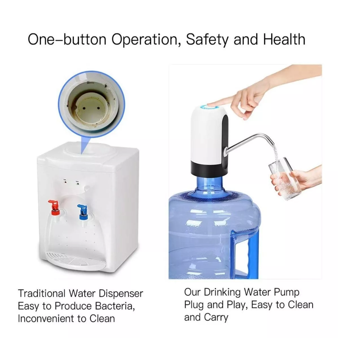 Dispensador de agua eléctrico recargable para botellón 2.2" portátil y automático