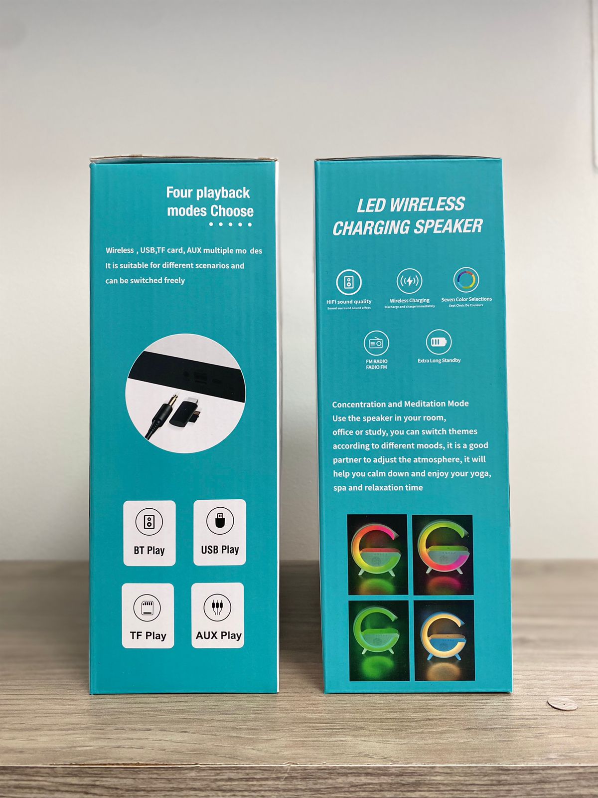 Lámpara Parlante Bluetooth con Cargador Inalámbrico y Luz LED | 4 en 1 Multifuncional