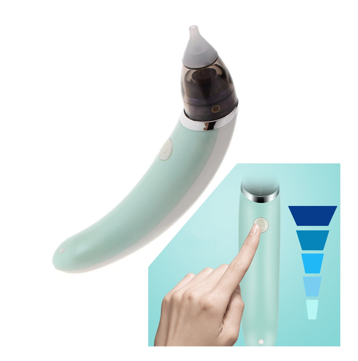 Aspirador nasal eléctrico para bebés recargable USB - Sacamocos infantil silencioso y seguro sin BPA