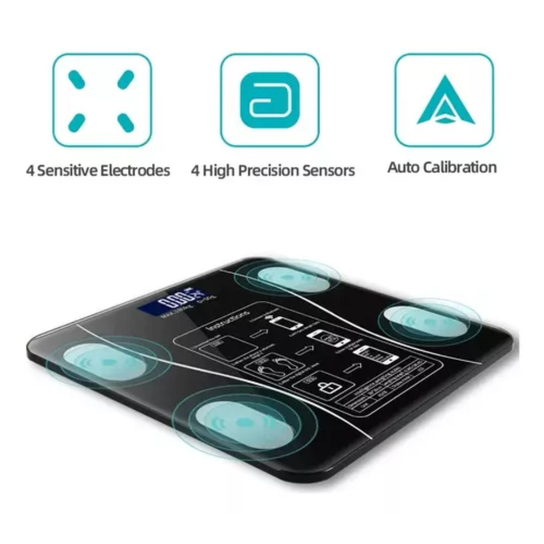 Báscula digital inteligente Bluetooth para personas con app y análisis corporal