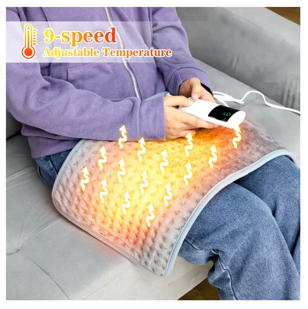 Manta Térmica Eléctrica para Fisioterapia y Dolor Muscular | Almohadilla con Control de Temperatura y Apagado Automático