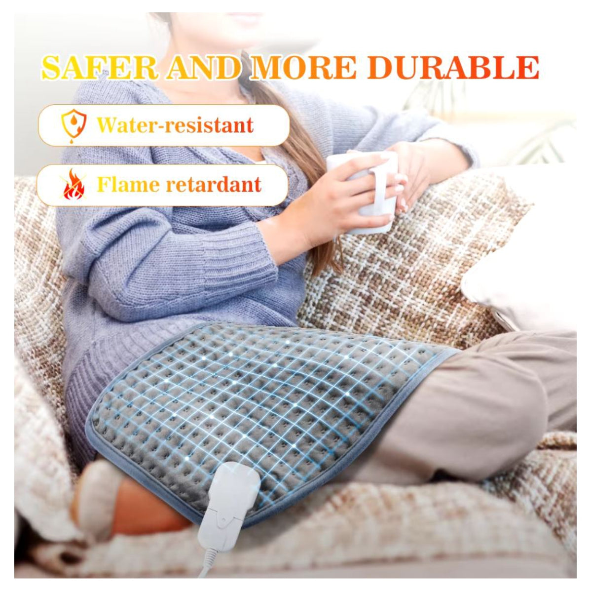 Manta Térmica Eléctrica para Fisioterapia y Dolor Muscular | Almohadilla con Control de Temperatura y Apagado Automático