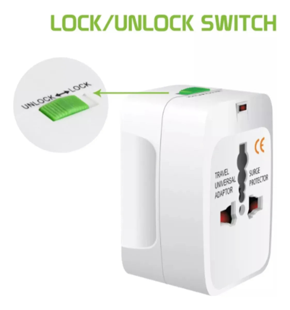 Adaptador Universal de Corriente para Viaje | Toma Corriente Eléctrica Internacional US EU UK AUS con Protección