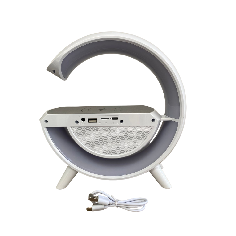 Lámpara Parlante Bluetooth con Cargador Inalámbrico y Luz LED | 4 en 1 Multifuncional